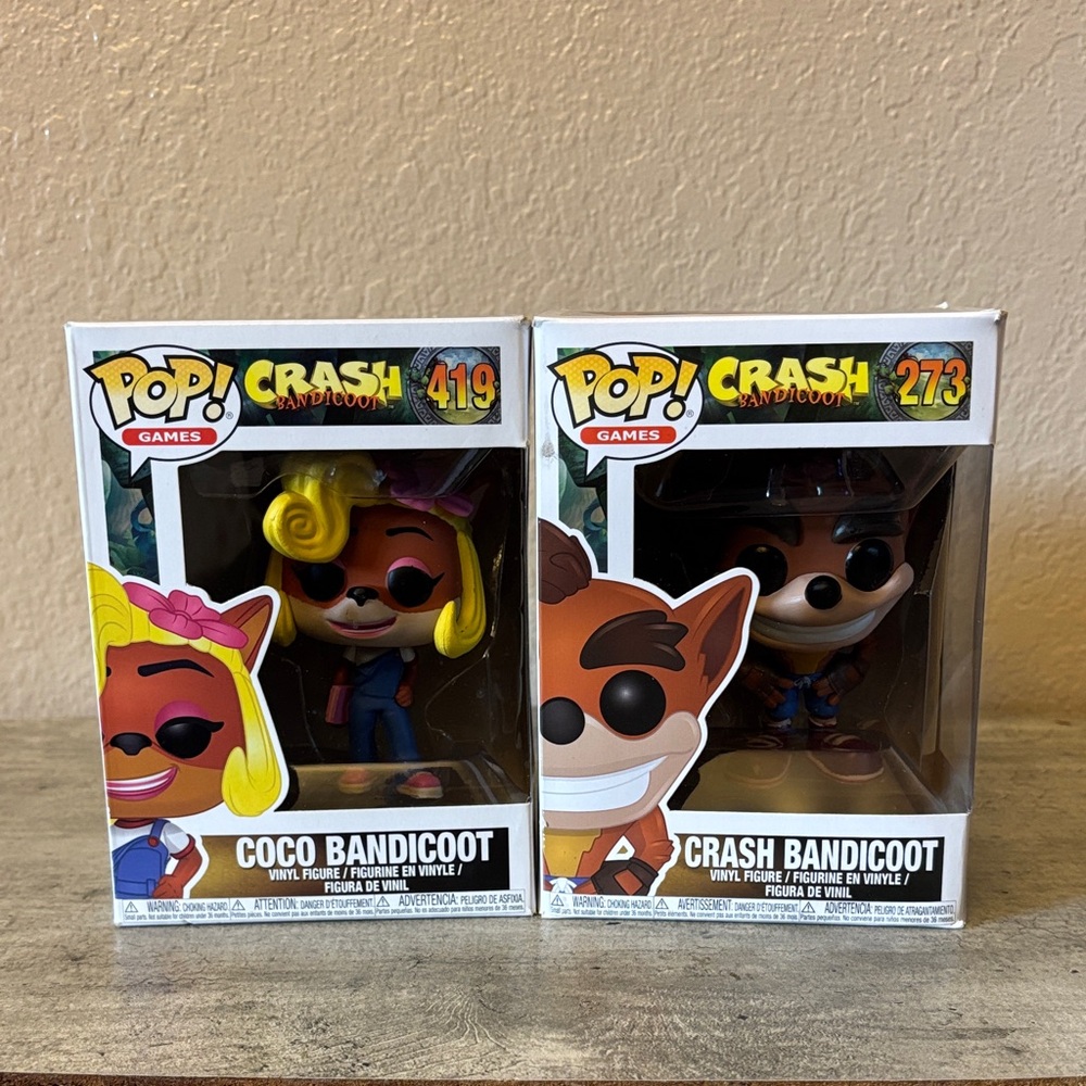 Funko Pop Crash and Coco Bandicoot Figures - Multicolor